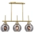 Lampa wisząca złota 3-punktowa z dymionymi kloszami 8249/3 z serii ZEFIR - Lampy Elem